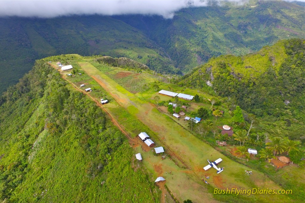 Phantom 3 drone photo of Ndundu airstrip, Papua