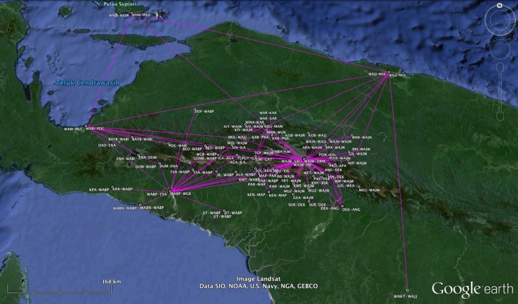 All my flights in Papua for 2015